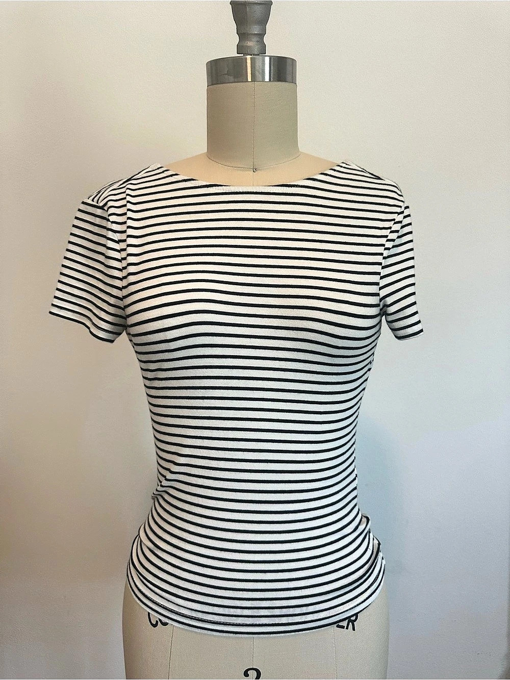 All The Ways Striped Short Sleeve Top in White & Black Size XS Like New